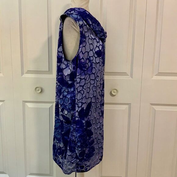 Lane Bryant Purple Blue Abstract Print Sleeveless Swing Dress Size 18 - Picture 7 of 9